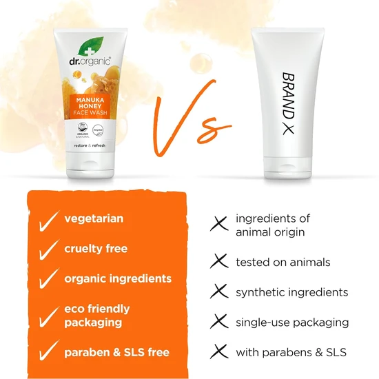 Dr. Organic Manuka Honey Restore & Refresh Face Wash 150ml