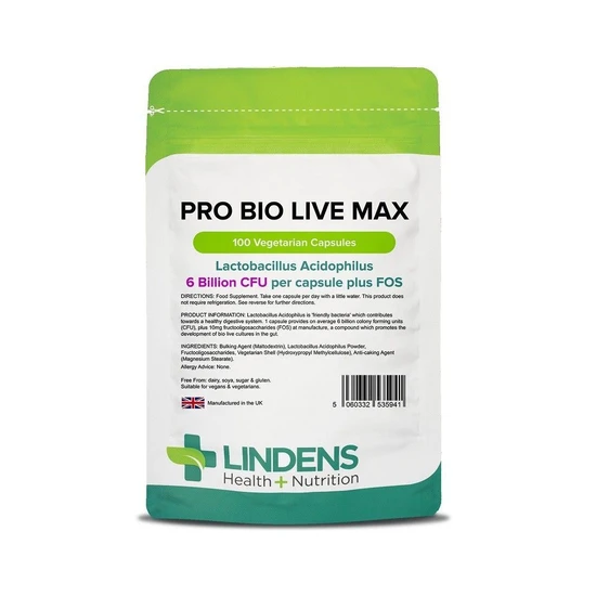 Lindens Pro Bio Live Max 6bn Veg Capsules 100 Capsules