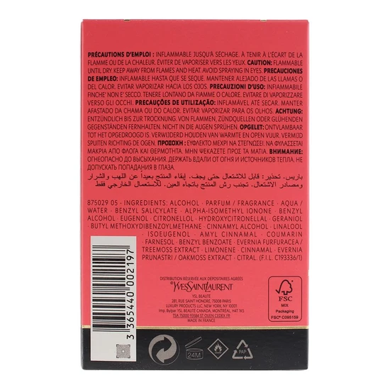 Yves Saint Laurent Paris Eau De Toilette 125ml