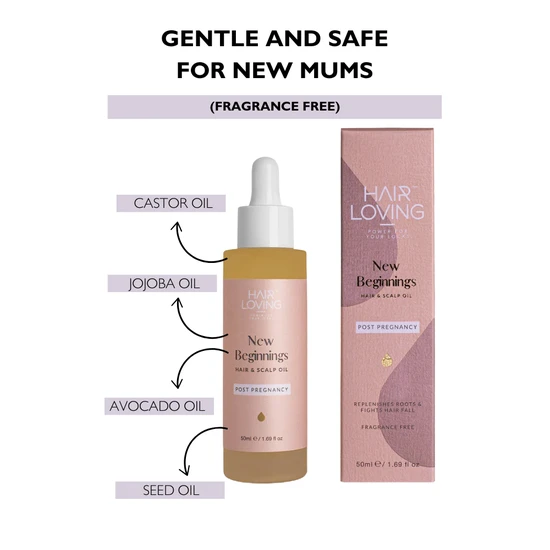 Hair Loving New Beginnings Hair & Scalp Oil Postpartum Hair Loss & Regrowth Treatment For New Mums 30ml