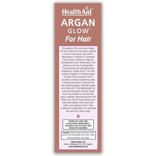 Health Aid Argan Glow Hair Oil 125ml