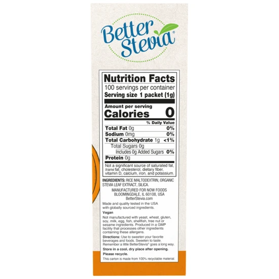 NOW Foods Better Stevia Packets Original