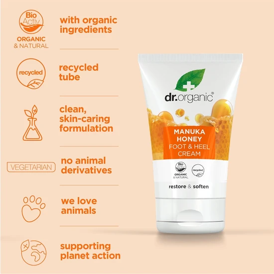 Dr. Organic Manuka Honey Restore & Soften Foot & Heel Cream 125ml