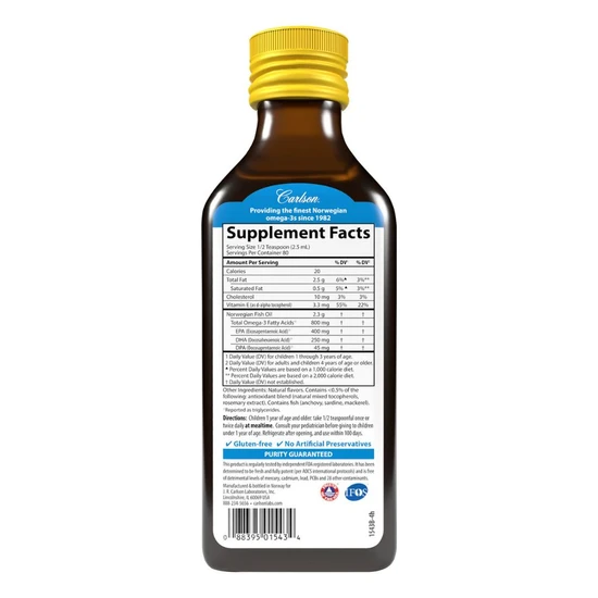 Carlson Labs Kid's The Very Finest Fish Oil 800mg Mixed Berry Liquid 500ml