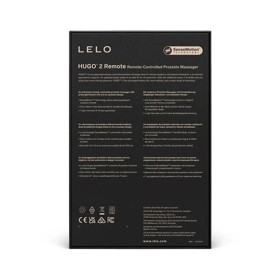 Lelo Hugo 2 Remote Controlled Prostate Massager Black
