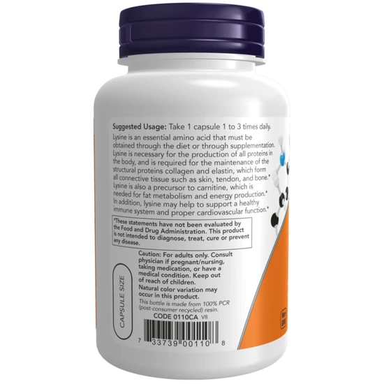 NOW Foods L-Lysine 500mg Capsules 100 Capsules