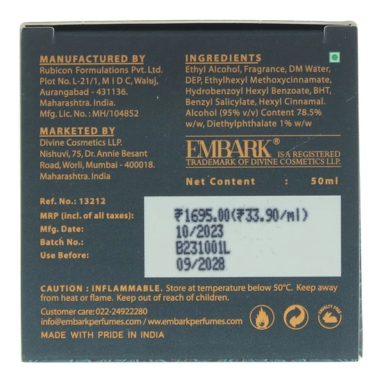 Embark Marine Oud Eau De Parfum 50ml