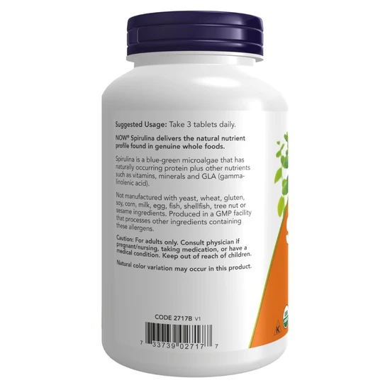 NOW Foods Organic Spirulina 1000mg Tablets 240 Tablets