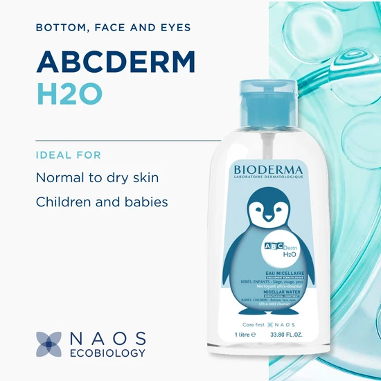 Bioderma ABCDerm H2o Micelle Solution Ultra-Mild Cleanser 1000ml