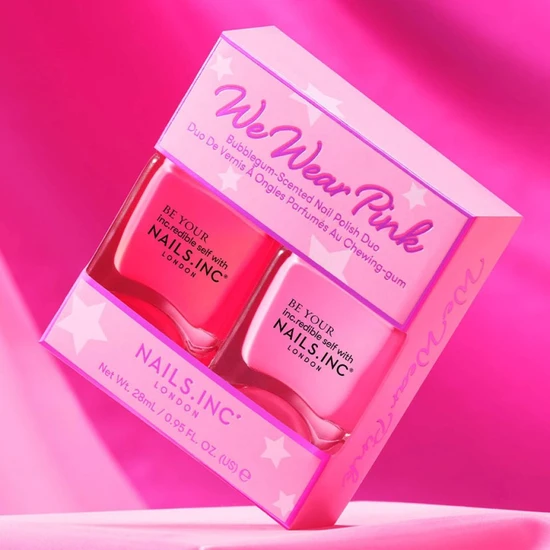 Nails Inc We Wear Pink Bubblegum Scented Nail Polish Duo