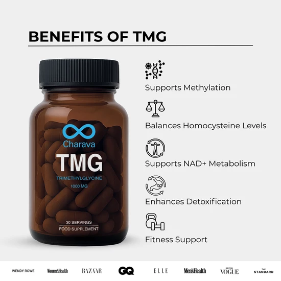 Charava UK TMG 1000mg Trimethylglycine 30 Days