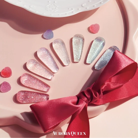 Aurora Queen Glitter Gel Polish Sugar Powder 8 Colours AQ.205 - Like Cotton