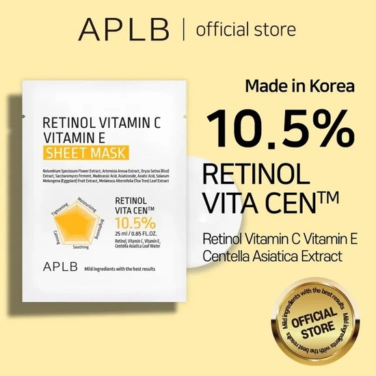 APLB Retinol Vitamin E Vitamin C Sheet Mask 25ml