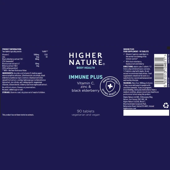 Higher Nature Immune+ Vegetable Tablets 90 Tablets