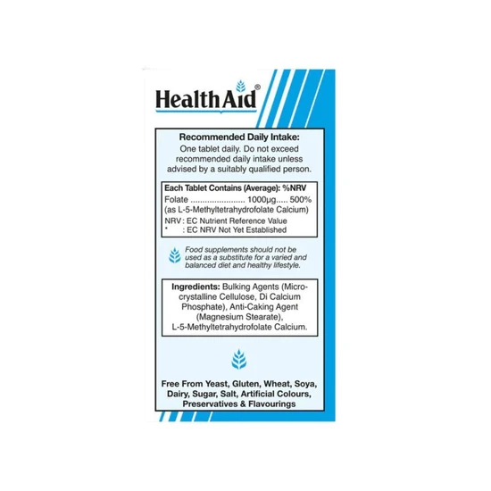 Health Aid Bio-Folate 1000ug Tablets 90 Tablets