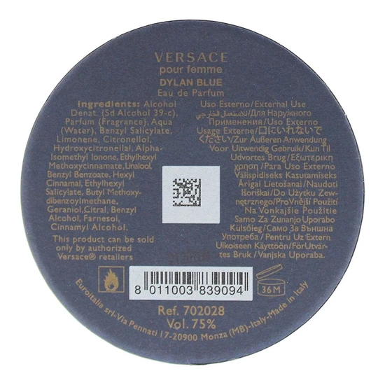Versace Dylan Blue Pour Femme Eau De Parfum 30ml