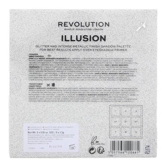 Revolution Pressed Glitter Eyeshadow Palette Illusion