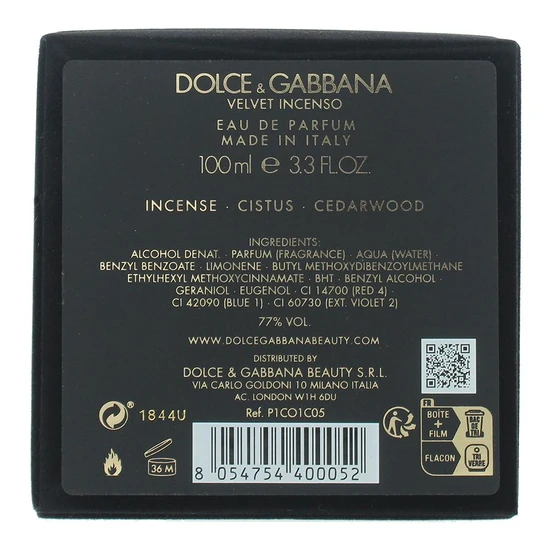 Dolce & Gabbana Velvet Incenso Eau De Parfum 100ml