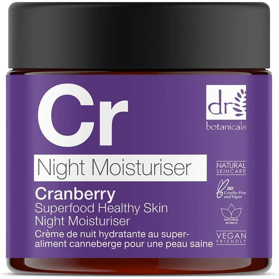 Dr Botanicals Cranberry Superfood Healthy Skin Night Moisturiser 60ml