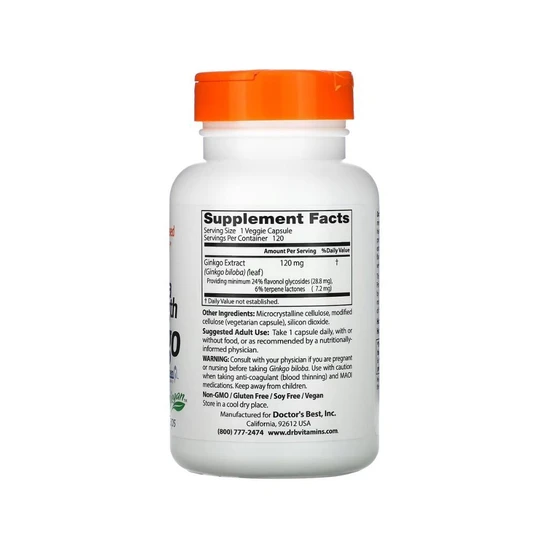 Doctor's Best Extra Strength Ginkgo 120mg Vegicaps 120 Vegicaps