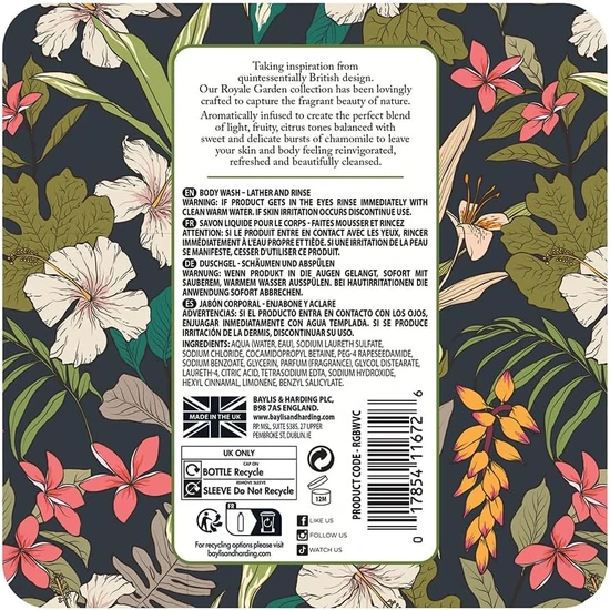 Baylis & Harding Royale Garden Verbena & Chamomile Body Wash 500ml
