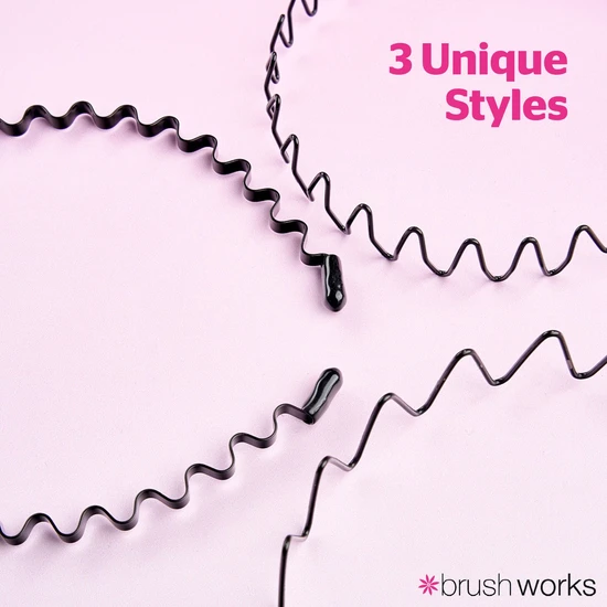 Brushworks Flexi Zig Zag Headbands x3