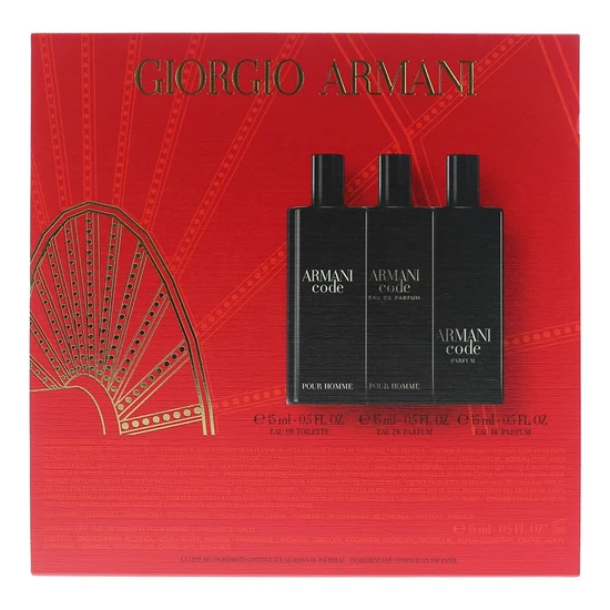 Giorgio Armani Code Pour Homme Gift Set Eau De Toilette 15ml + Eau De Parfum 15ml + Parfum 15ml