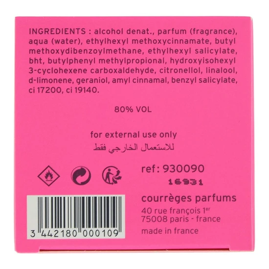 Courreges Rose De Courreges Eau De Parfum 90ml