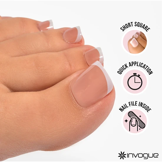 Invogue Classic French Tip Toenails x24