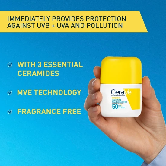 CeraVe Invisible Hydrating Fluid Sunscreen SPF 50 50ml