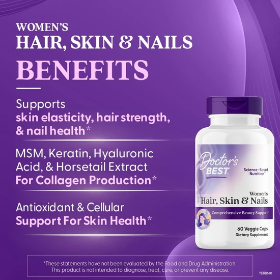 Doctor's Best Women's Hair Skin & Nails Capsules 60 Capsules