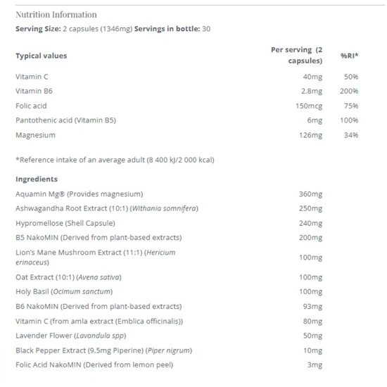 KIKI Health Energy & Vitality Serenity Blend 60 Vegicaps