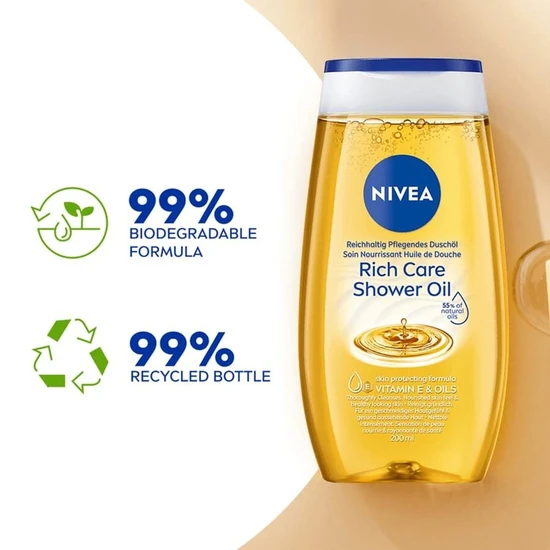 Nivea Rich Care Shower Cleansing Oil 200ml