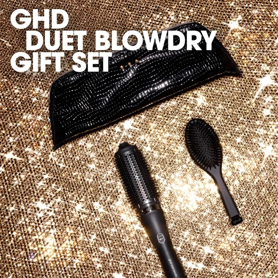 ghd Duet Blowdry Christmas Gift Set 2-in-1 Hair Dryer Brush with Oval Dressing Brush