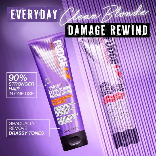 Fudge Professional Everyday Clean Blonde Damage Rewind Violet Toning Shampoo 250ml