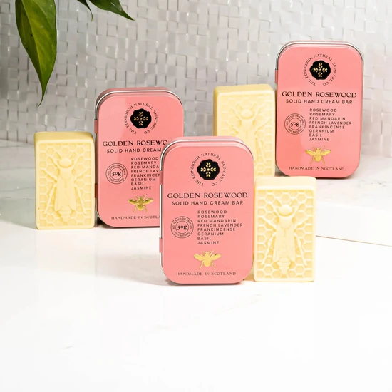 The Edinburgh Natural Skincare Co Edinburgh Skin Care Golden Rosewood Solid Hand Cream Bar