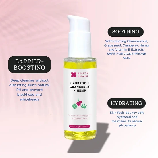 Beauty Cleanse Superfood Cleansing Oil & Makeup Remover Cabbage + Cranberry