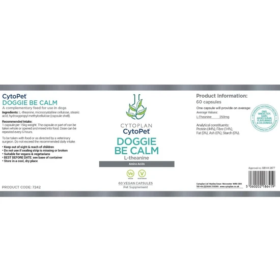 Cytoplan CytoPet Doggie Be Calm Capsules 60 Capsules