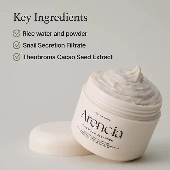 Arencia Rice Mucin Cleanser 120g