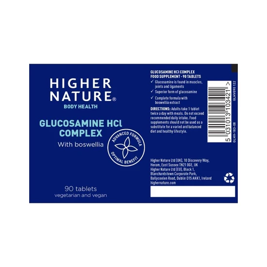 Higher Nature Vegetarian Glucosamine Hydrochloride Vegitabs 90 Tablets