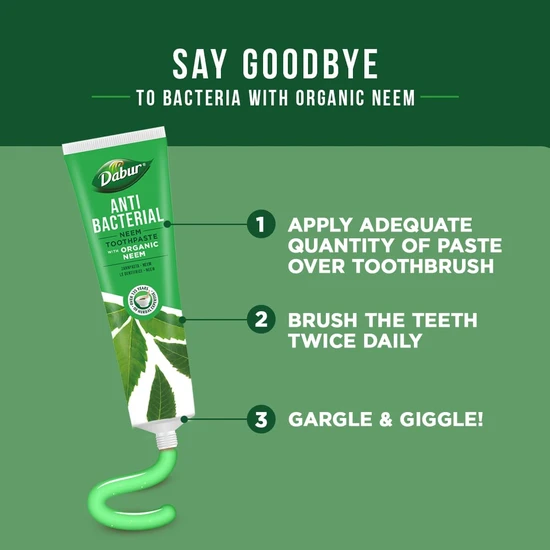 Dabur Antibacterial Organic Neem Toothpaste 100ml