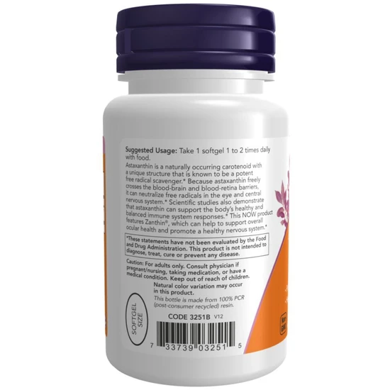 NOW Foods Astaxanthin 4mg - 60 Veggie Softgels