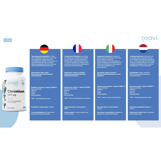 Osavi Chromium 200mcg Capsules 90 Capsules