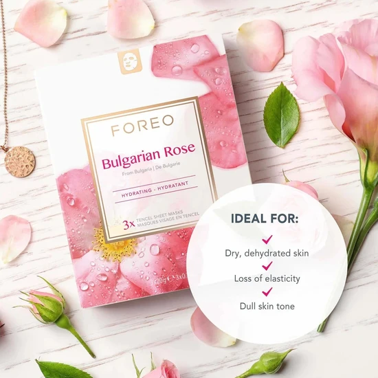 FOREO UFO Bulgarian Rose Moisture-Boosting Face Mask 3 Pack