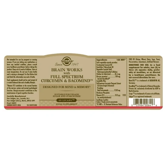 Solgar Full Spectrum Curcumin Brainworks Capsules 60 Capsules