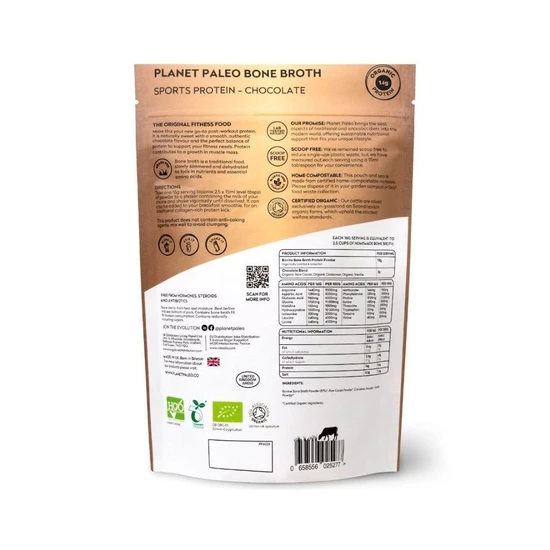 Planet Paleo Organic Bone Broth Sports Protein Chocolate 240g