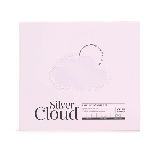Silver Cloud Pink Satin Gift Set With Silver Ions