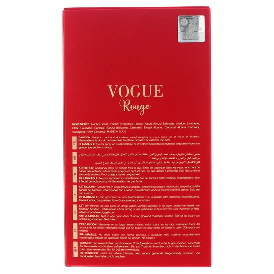 Maison Alhambra Vogue Rouge Eau De Parfum 100ml