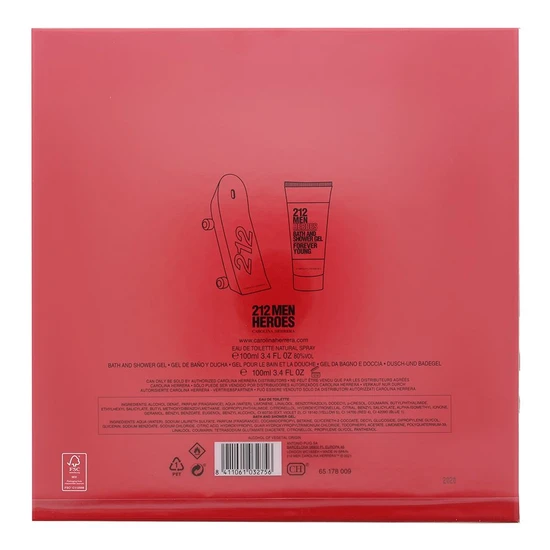 Carolina Herrera 212 Heroes Gift Set 90ml Eau De Toilette + 100ml Shower Gel