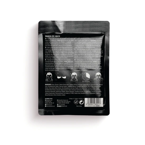 BeautyPro BARBER PRO UNDER EYE MASK With Activated Charcoal & Volcanic Ash 3 Pairs